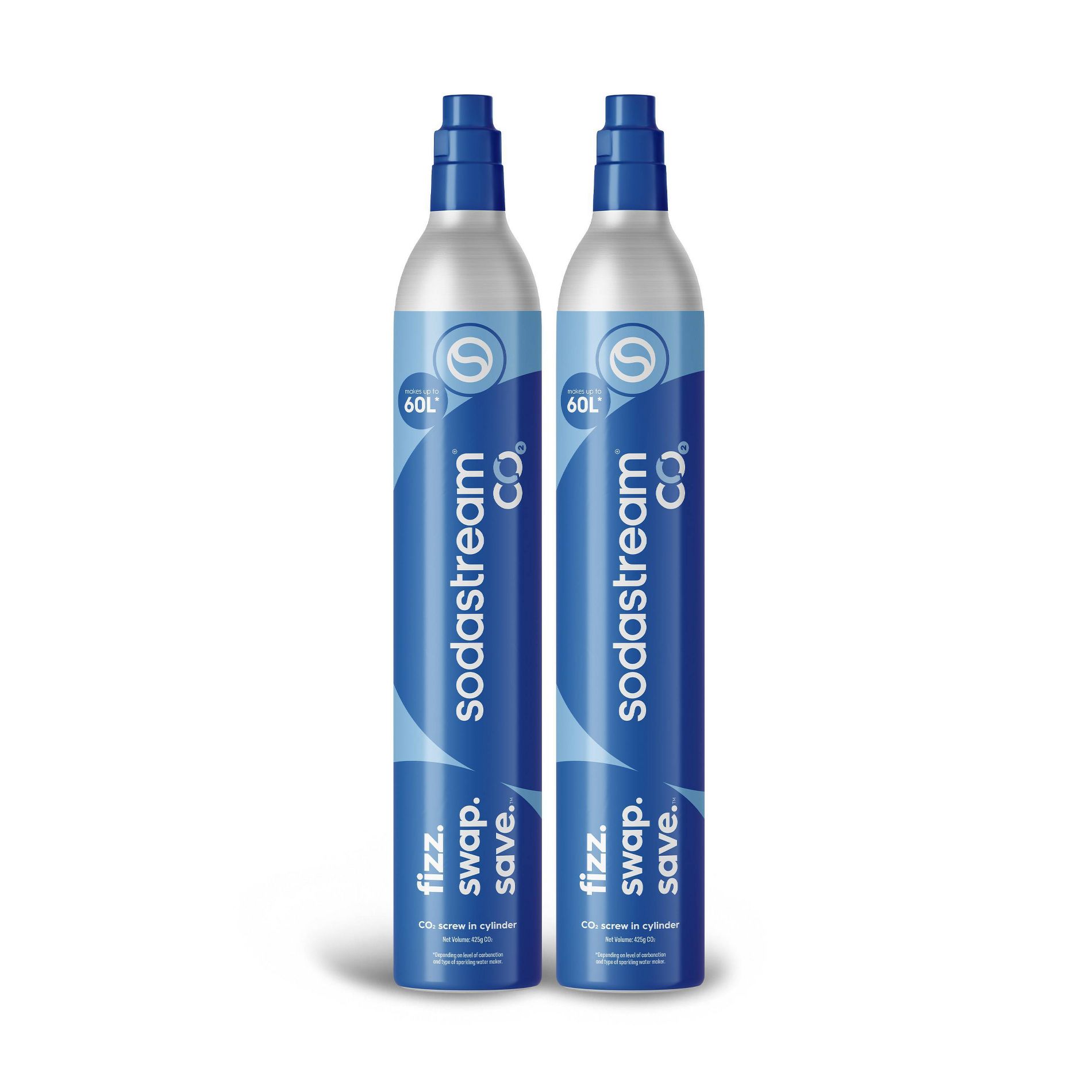 Sodastream 60L Blue Screw-In CO2 Cylinder Exchange, 2pk with $15 Target Gift Card