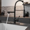 Single-Handle Pull-Down Sprayer 2-Spray High Arc Kitchen Faucet with Deck Plate in Matte Black - 3 of 4