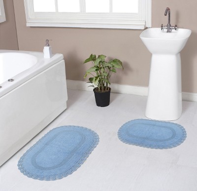 Hampton Crochet Collection Cotton Reversible Tufted Set of 2 Bath Rug Set - Home Weavers