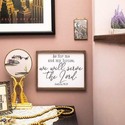 Joshua 24:15 Religious Wall Art with Wooden Frame