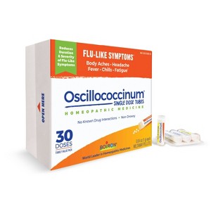 Boiron Oscillococcinum Flu-Like Symptoms, Body Aches, Headache, Fever, Chills and Fatigue 30 Doses Treatment - 30ct - 1 of 4