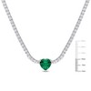 EVERLY JEWELRY | Sterling Silver 18 CT TGW Green Cubic Zirconia Heart Center & Created White Sapphire Necklace, 15-inch - 2 of 4