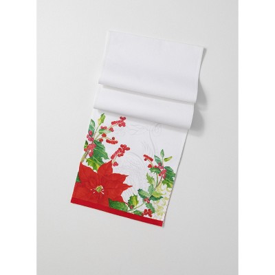 Sullivans Poinsettia Cotton Table Runner 70.5"L Multicolored