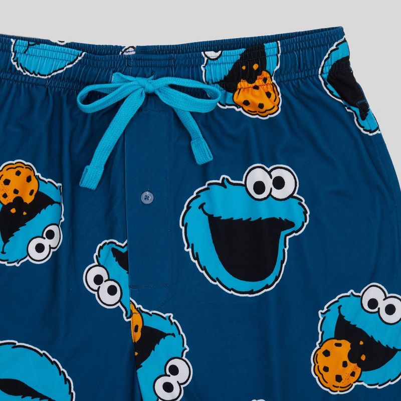 Men&#39;s Sesame Street Cookie Monster Knit Pajama Pants - Blue, 2 of 5