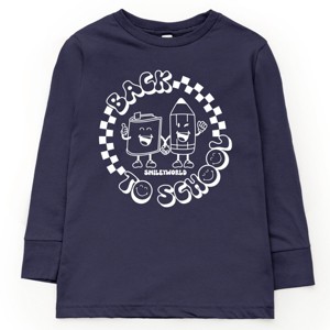 The Juniper Shop SmileyWorld Back To School Checkered Circle  Youth Long Sleeve Tee - 1 of 4