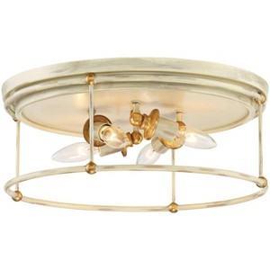 Minka Lavery Industrial Farmhouse Ceiling Light Flush Mount Fixture 16 1/2" White 4-Light Gilded Gold Decor for Bedroom Kitchen - 1 of 1