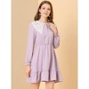 Allegra K Women's Vintage Ruffle Hem A-Line Crochet Puritan Collar Dress - 2 of 4