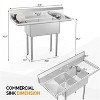 winado 2 Compartment 304 Stainless Steel Sink With 2 Drainboards - 2 of 4
