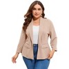 Coolmee Women's Plus Size Blazers Casual Open Front Work Office Jackets Blazer with Pockets - 2 of 4