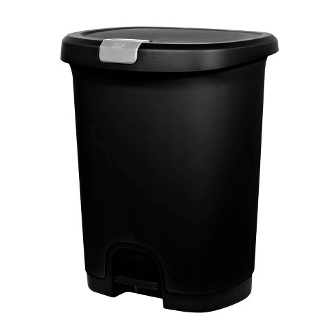 7gal Step Trash Can With Locking Lid Black Room Essentials Target