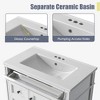 SpassWay 30"L White Modern Bathroom Vanity with Sink 2 Drawers Tip Out Storage Cabinet - 3 of 4