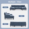 Karl Home |111.2  in. W Pillow Top Arm 3-Piece U-shaped Chenille Sectionals in Blue - 3 of 4