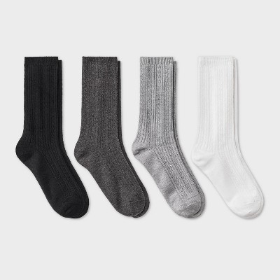 Women's Ultra Soft Everyday Cable 4pk Crew Socks - Auden™ 4-10