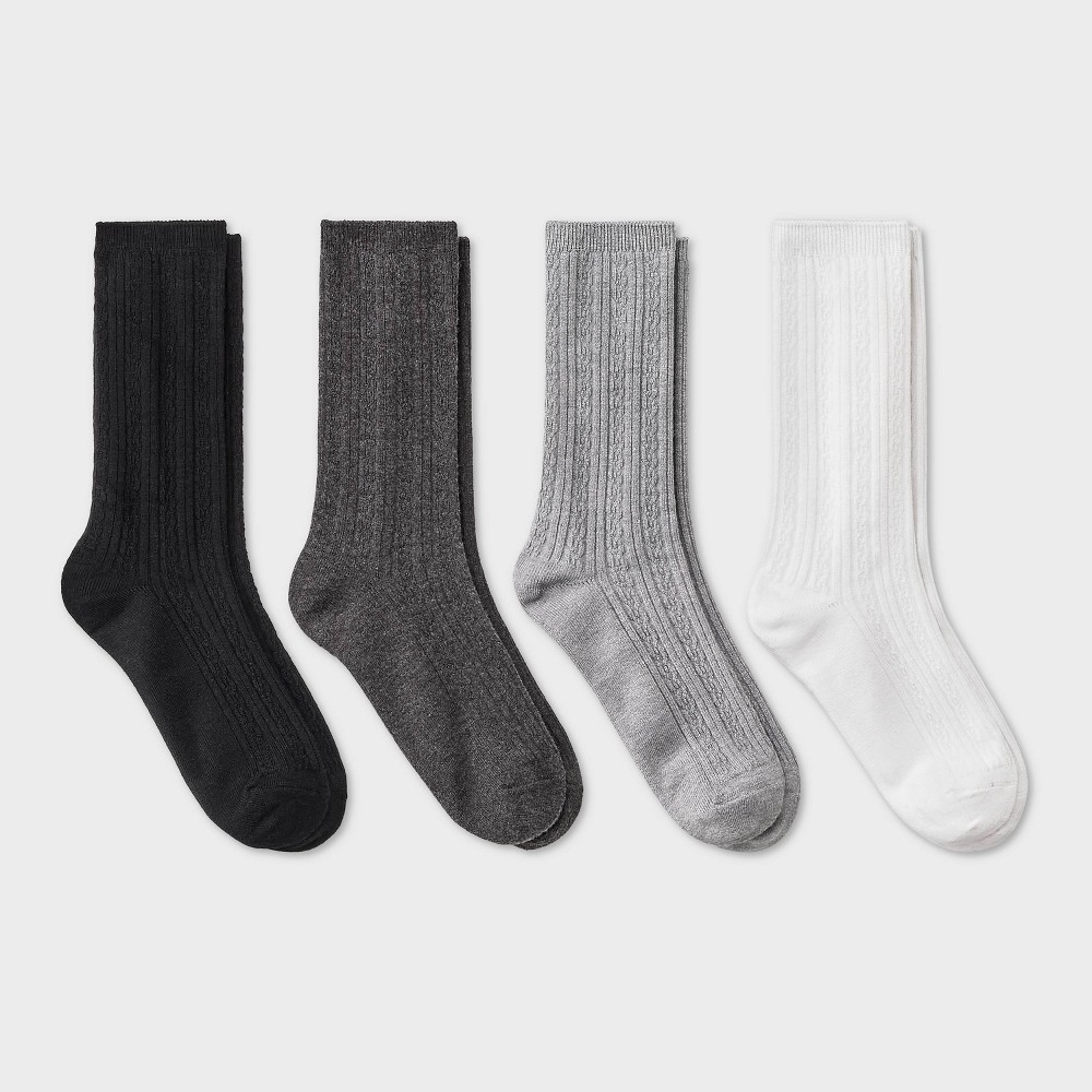 Women Ultra Soft Everyday Cable 4pk Crew Sock