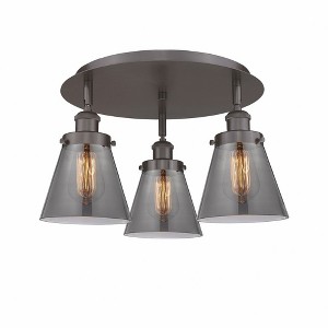 Cone - 3 Light Flush Mount In Art Deco Style-9.25 Inches Tall and 18 Inches Wide - 1 of 1