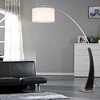 FC Design 71.5" Tall Drum Shade Arched Floor Lamp with Unique Black Wood Pole and Metal Base - 2 of 4