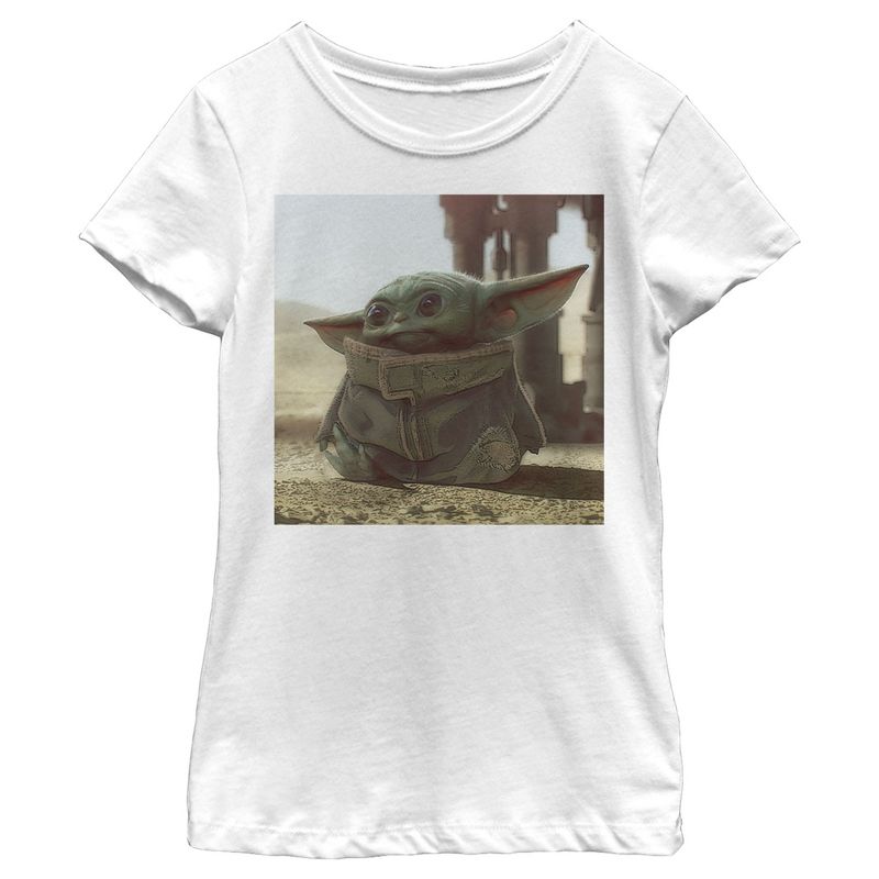 Girl's Star Wars The Mandalorian The Child Square Frame T-Shirt, 1 of 5