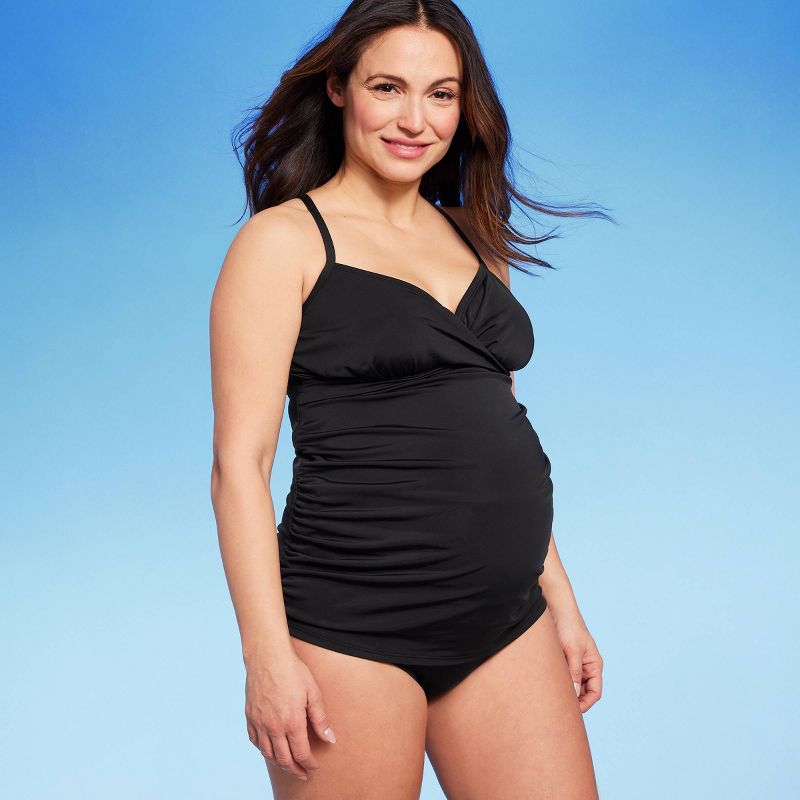 Tankini Maternity Swimsuit - Isabel Maternity by Ingrid & Isabel™ Black, 1 of 4
