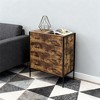 4-Drawer Industrial Style Dresser, Rustic Brown MDF Wood Storage Chest with Sturdy Steel Frame, Clothes Organizer Cabinet for Bedroom Living Room - 2 of 4
