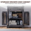 Farmhouse Bookshelf with Storage Cabinet, 72" Tall Bookcase with Drawer and Barn Door for Office Library, Living Room - 4 of 4