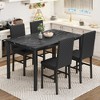 Hooseng 5 Pieces Kitchen Table And Chairs Set, Dining Table Set for 4, Rectangular Dining Table Set with Four Upholstered Chairs And Faux Marble Top - 2 of 4