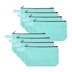 Unique Bargains Canvas Plain Zipper Toiletry Makeup Organizing Bags 8 Pcs - 1 of 4