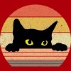 Junior's Design By Humans Cat Tee Retro Style By MeowShop T-Shirt - 2 of 3