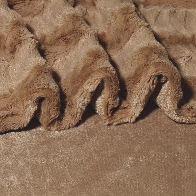 Swift Home | 1-piece Embossed Faux Fur Coverlet Bedspread Tan Full ...