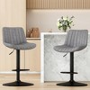 Infurnic Counter and Bar Stools, Upholstered Bar Stools Set with Adjustable Height Handle, for Kitchen and Dining Room, 2PCS, Gray, 17.3"*17.3"*34" - 2 of 4