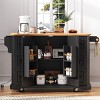 Kitchen Carts and Islands with Rubber Wood Drop Leaf, Power Outlet, 6 Drawers, 4 Doors, Rolling Storage Cart for Kitchen or Dining Room-The Pop Home - 2 of 4