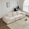 108" Corduroy Modular Convertible 3-Seater Cloud Sofa with Ergonomic Design and Spacious Cushions - 3 of 4