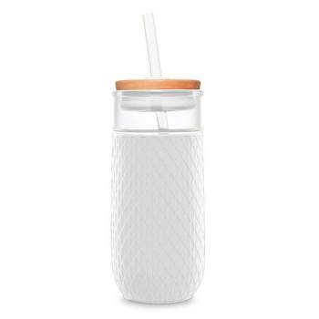 Pinky Up Katherine Glass Travel Mug with Glass Straw, Double Walled  Insulated Travel Tumbler with Silicone Sleeve, Perfect for Iced Coffee and  Iced Tea, 24oz, White – Pinky Up Tea
