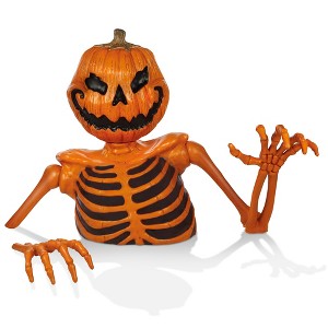 BOO BOX 48" Groundbreaking Pumpkin Skeleton, Orange - Creepy Outdoor Halloween Decorations for Yard - 1 of 4