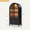 Fredees 74.8" Tall Arched Display Cabinet, 3-Tier Curio Cabinet with LED Lights & Motion Sensor, Suitable for Collectibles, Toys & Books - 2 of 4