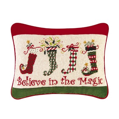 C&F Home 12" x 16" Dancing Stocking Needlepoint Pillow