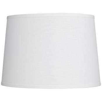 Springcrest Collection Hardback Tapered Drum Lamp Shade White Medium 14" Top x 16" Bottom x 11" High Spider with Replacement Harp and Finial Fitting
