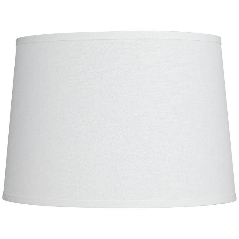 Springcrest Collection Hardback Tapered Drum Lamp Shade White Medium 14" Top x 16" Bottom x 11" High Spider with Replacement Harp and Finial Fitting, 1 of 9
