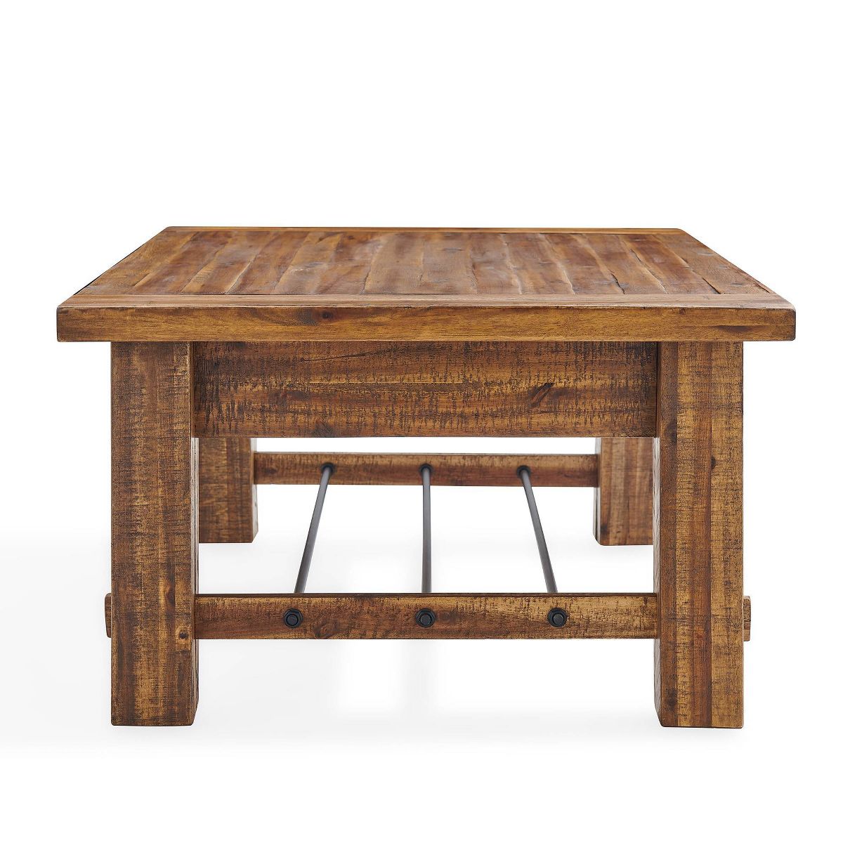 48" Durango Industrial Wood Coffee Table and 2 End Tables - Alaterre Furniture: 3-Piece Set, Nesting Side Design, Modern Stained Finish - thumbnail 5