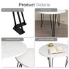 LIVAREEmlen Round Nesting Coffee Table Set of 2, Circular Nesting End Table Set, Round Marble Tabletop, and Sturdy Metal Base - 3 of 4