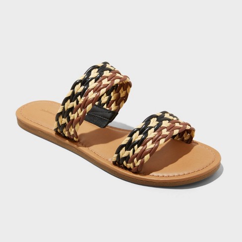 Wide width womens discount slides