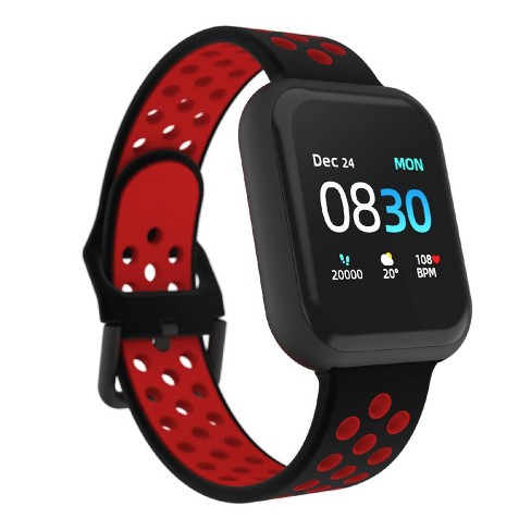 Itouch Air 3 Smartwatch - Black Case With Black/red Perforated Strap ...