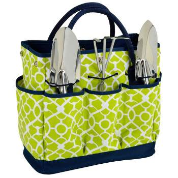Picnic at Ascot Gardening Tote with 3 Tools - Trellis Green