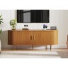 Fluted Side board, Buffet Cabinet, Tambour Sliding Doors Coffee Bar| TV Stand Power Outlet Media Console - 4 of 4