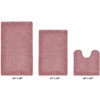 Edge Bath Rug 100% Premium Cotton Ultra-Soft Water Absorbent Tufted Solid Reversible 3 Piece Bathroom Rug Set for Machine Washable Bathmat - 2 of 4