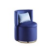 Swivel Accent Chair With Storage Velvet Round Barrel Chair With Metal Base Swivel Lounge Club Chair For Living Room - 4 of 4