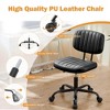 Lyngins Computer Task Chair without Arm, Height-Adjustable Office Chair, PU Leather Home Office Desk Chair with Thick Cushion, Swivel Vanity Chair - 4 of 4