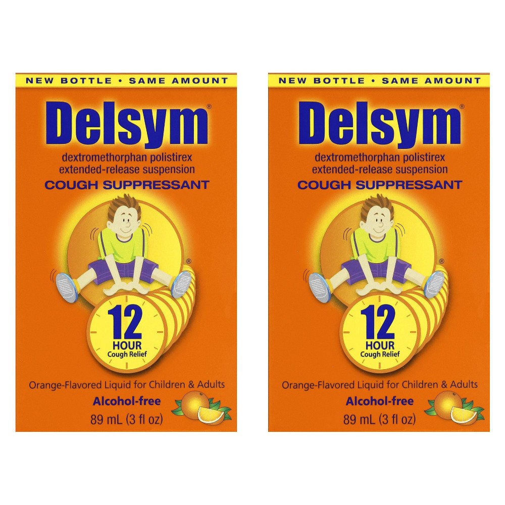 UPC 363824276632 product image for Delsym Children's Cough Suppressant Medicine Orange Flavor - 2 Count | upcitemdb.com