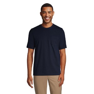 Lands' End Men's Super-T Short Sleeve T-Shirt with Pocket - 1 of 4