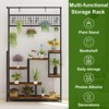 Plant Shelf with Grow Light, Tall Plant Stand, 7 Tiered Large Metal Shelf with Hanging Hooks, Flower Bonsai Pots Organizer for Balcony, Living Room - 4 of 4