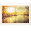 HomeRoots Yellow Sunset Boats In Marina White Framed Print Wall Art - 4 of 4
